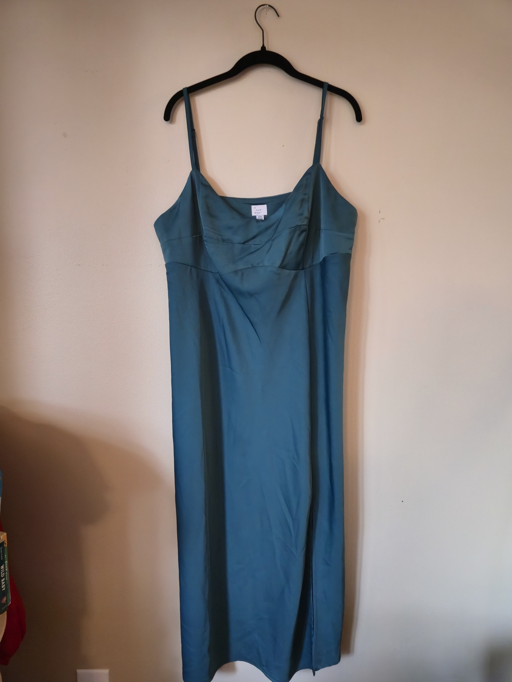 a new day Teal Slip Midi Dress with Spaghetti Straps